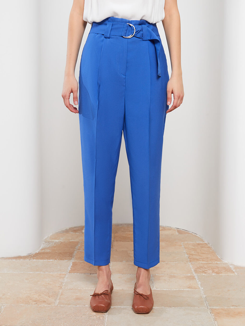 Mavi Kadın Yüksek Bel Standart Fit Düz Pantolon-3