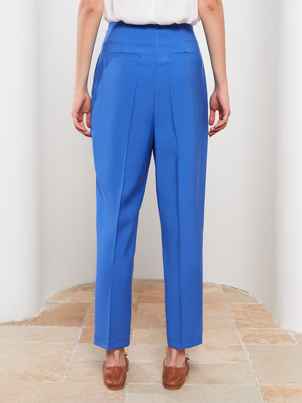 Mavi Kadın Yüksek Bel Standart Fit Düz Pantolon-4