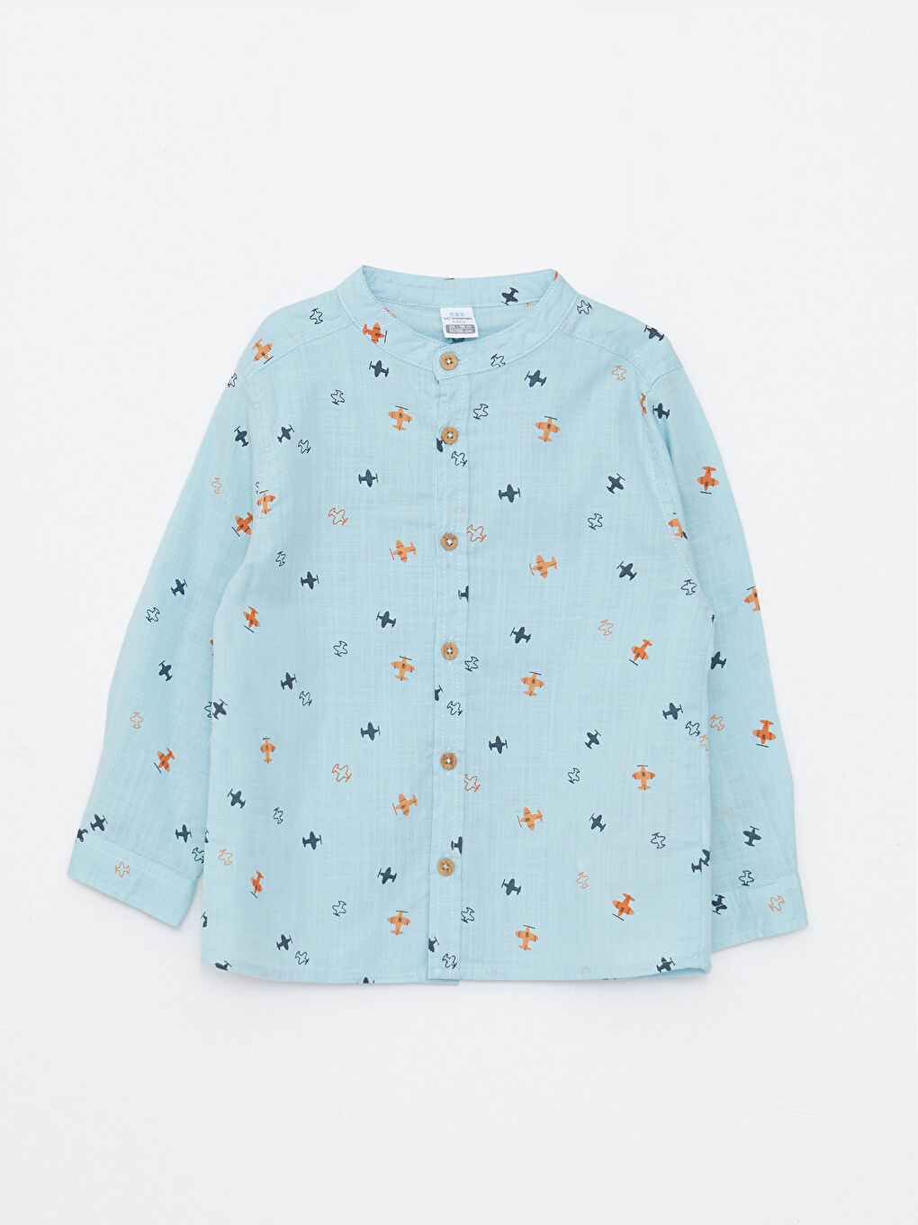 طقم قميص كم طويل بياقة دائرية مطبوع وبنطلون أولاد رضع - مجموعة من قطعتين-1