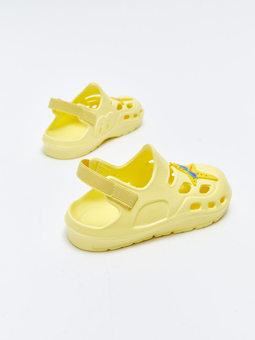 Sarı Önü Kapalı Patch Detaylı Kız Bebek Plaj Sandaleti-4