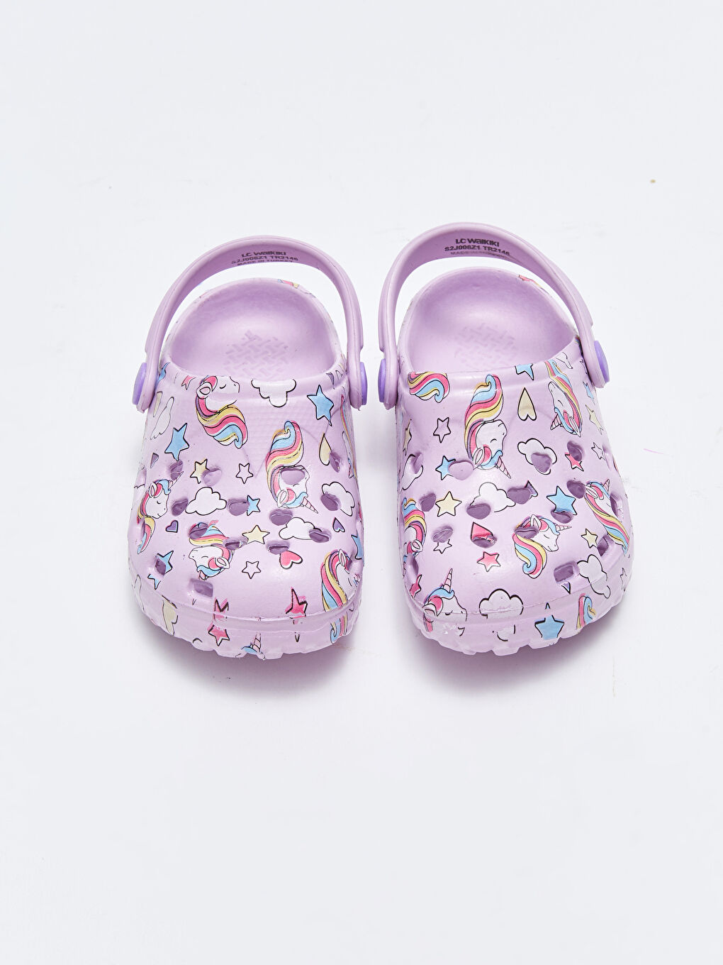 Lila Baskılı Toka Detaylı Kız Bebek Plaj Sandaleti-2