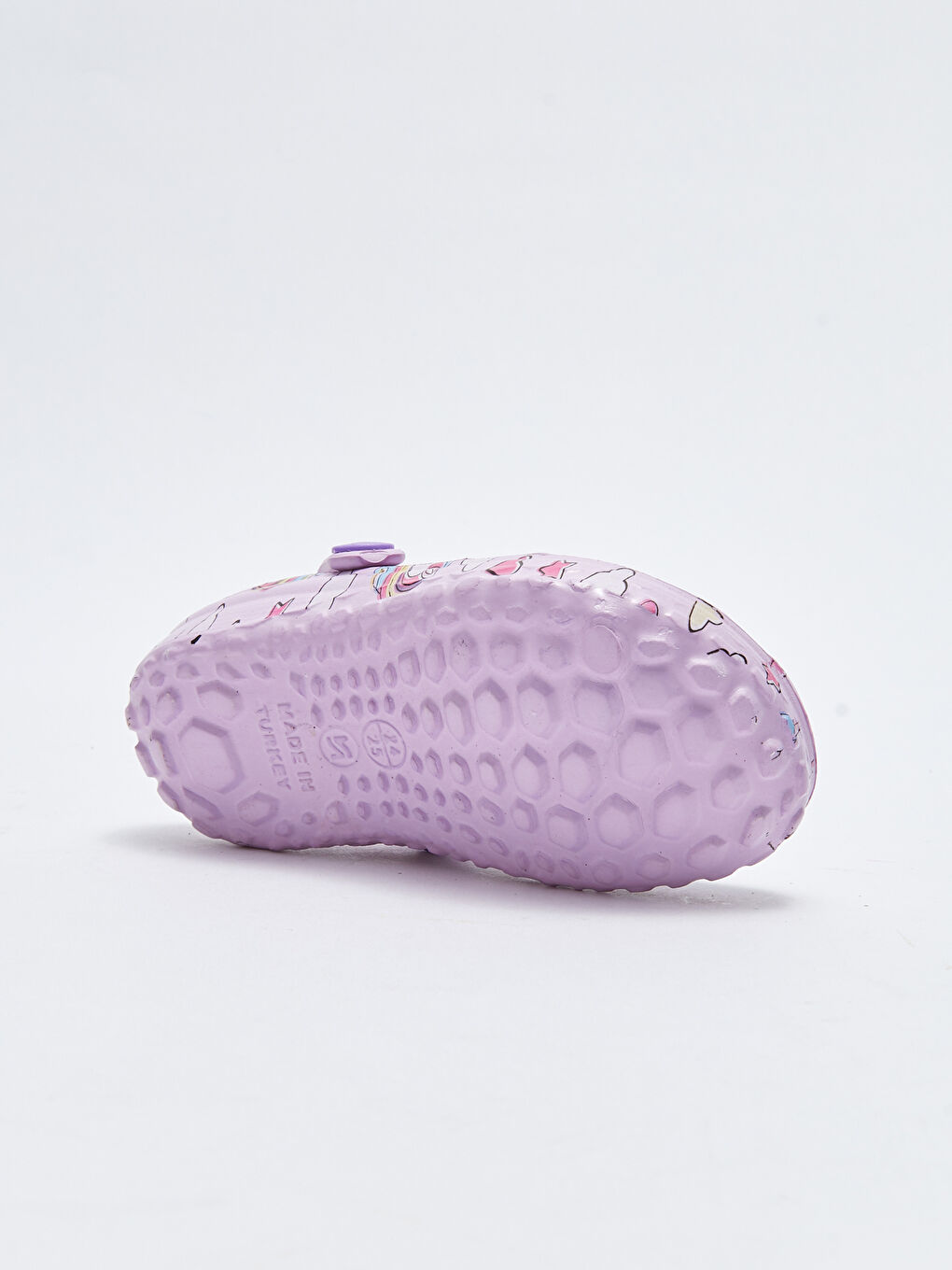 Lila Baskılı Toka Detaylı Kız Bebek Plaj Sandaleti-3