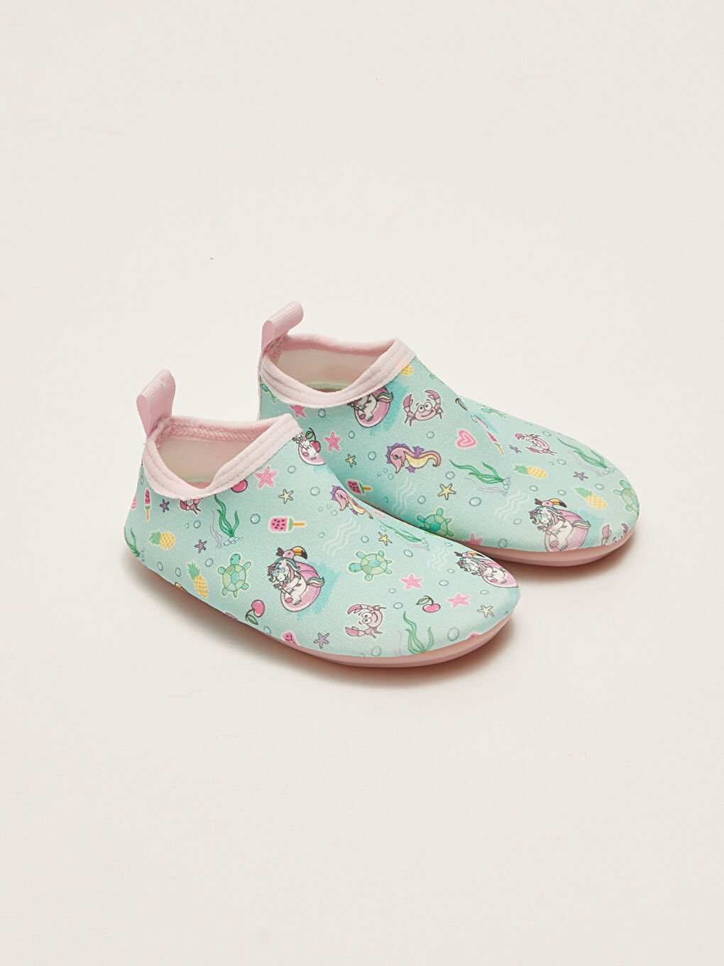 Yeşil Baskılı Kız Bebek Deniz Ayakkabısı