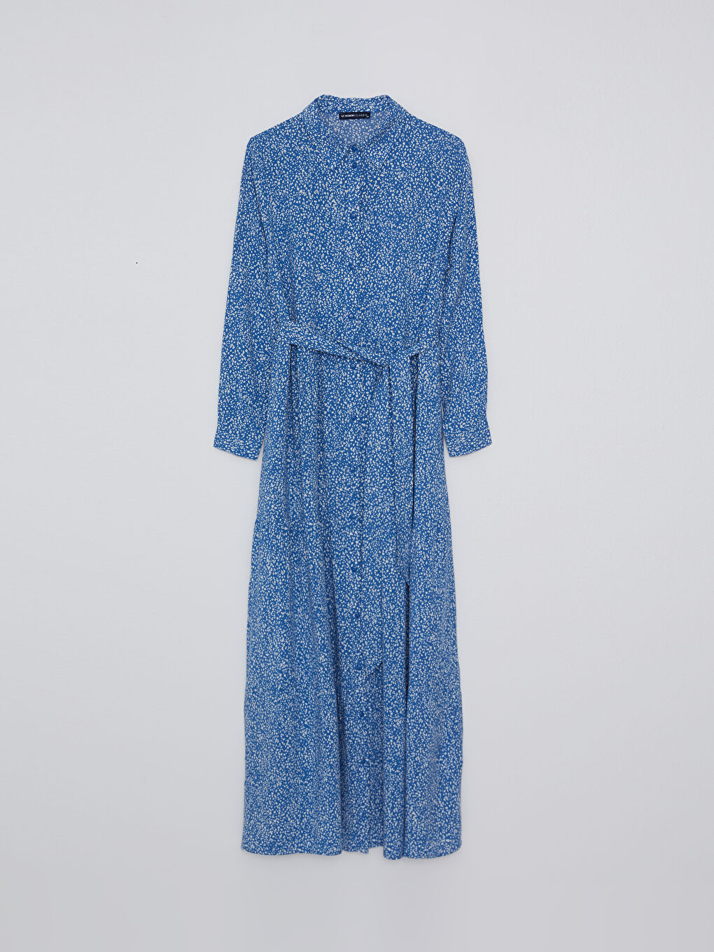 Patterned Long Sleeve Viscose Women Shirt Dress-6