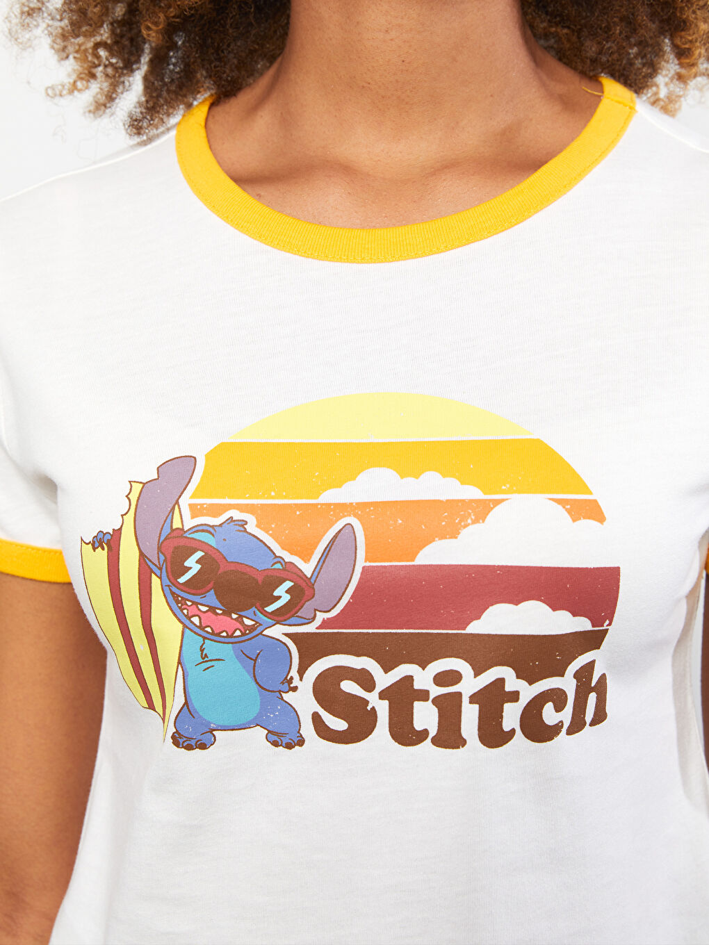 LC Waikiki Crew Neck Lilo & Stitch Printed Short Sleeve Cotton Women's T-Shirt -S2J030Z8-FDJ
