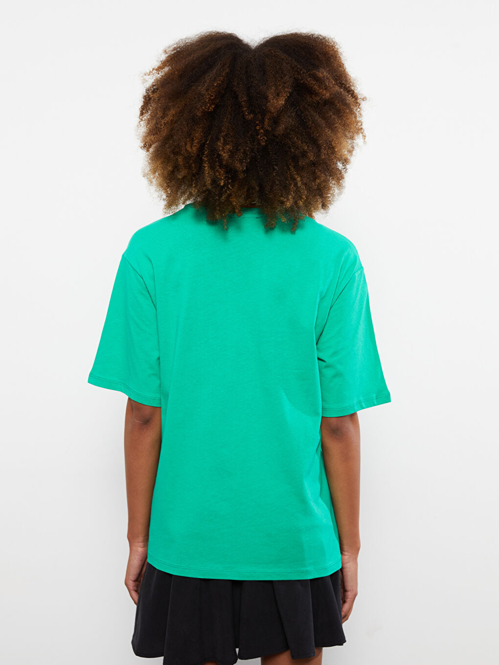 Crew Neck Tweety Printed Short Sleeve Cotton Women's T-Shirt-5