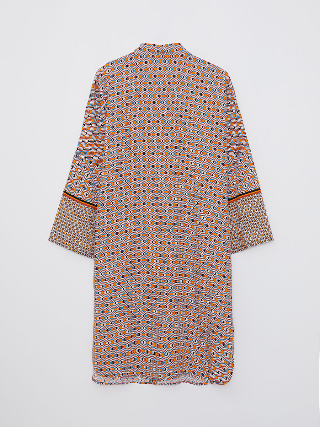 تونيك قميص نسائي أوفراسايز كم طويل منقوش-6