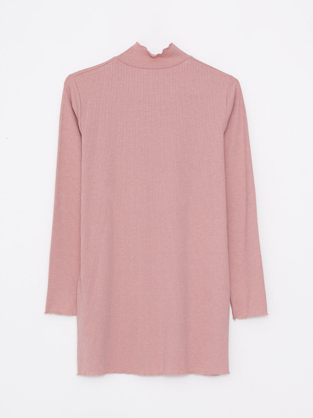 تونيك كم طويل سادة بياقة قمع للسيدات-5