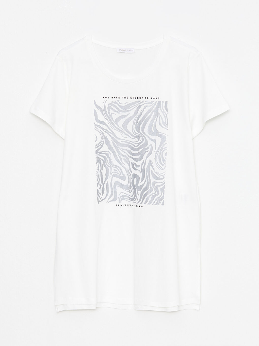 Crew Neck Printed Short Sleeve Cotton Women's T-shirt -S2J057Z8-FEW