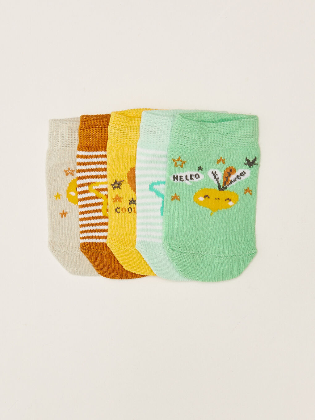 Printed Unisex Baby Booties Socks 5 Pack