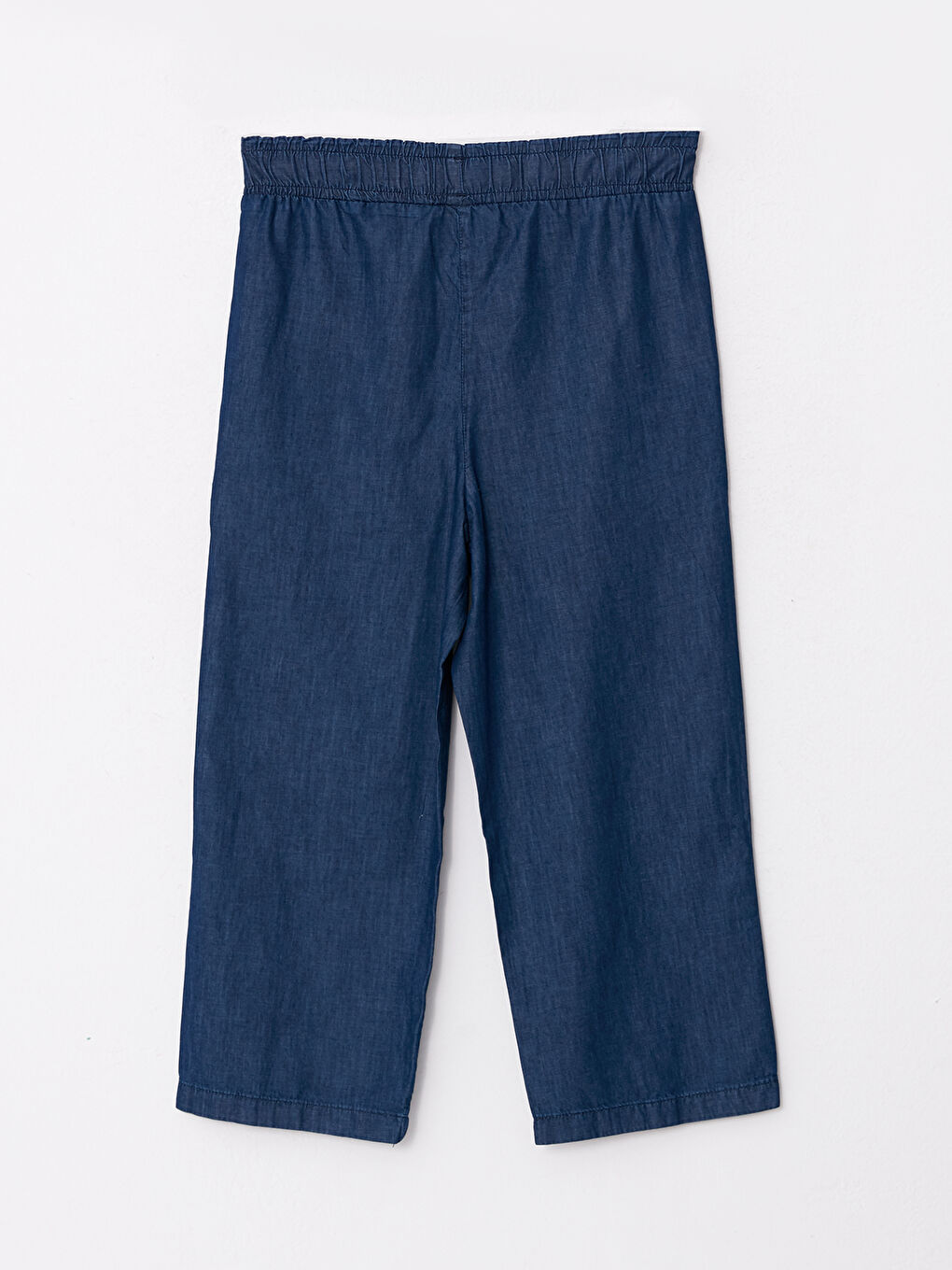 İndigo Kadın Beli Lastikli Düz Jean Kapri-6