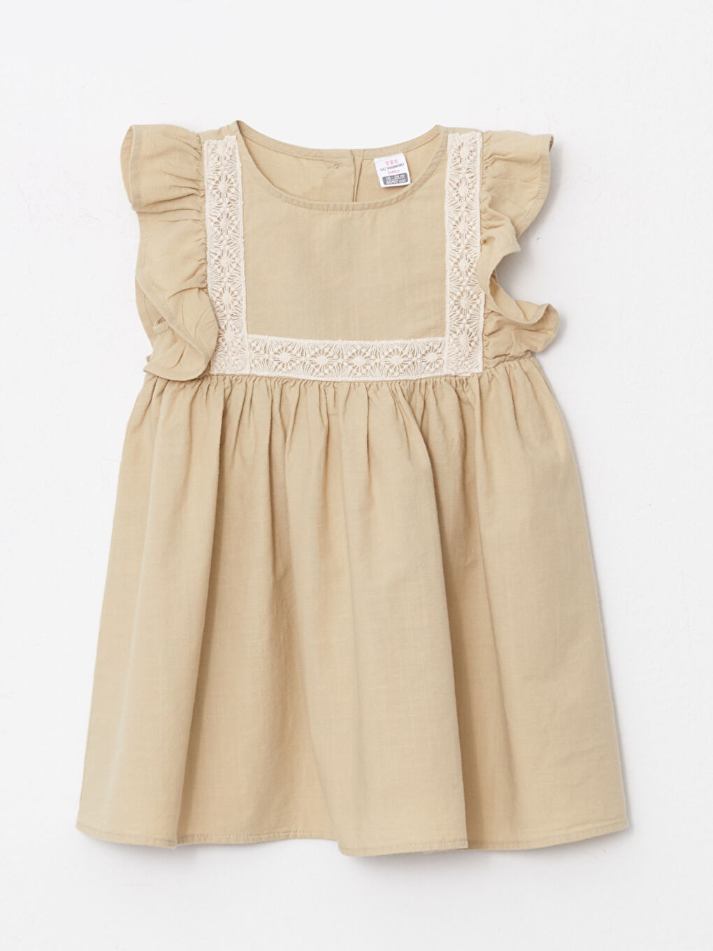 LCW baby Bisiklet Yaka Nakış Detaylı Kız Bebek Elbise -S2J125Z1-FN0