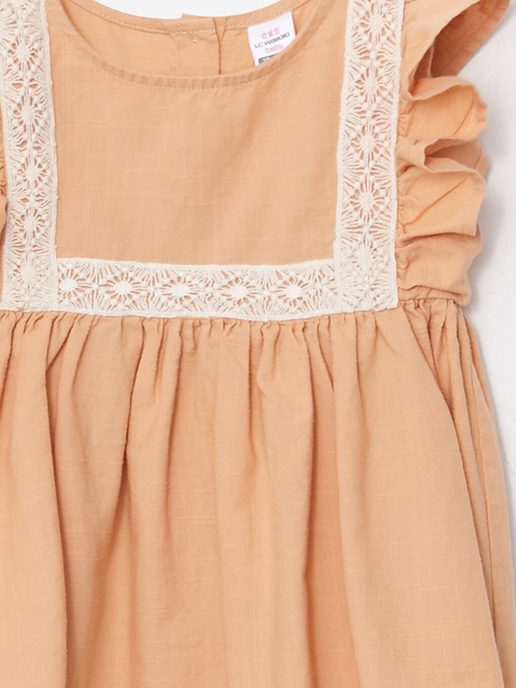 Crew Neck Embroidery Detailed Baby Girl Dress-2