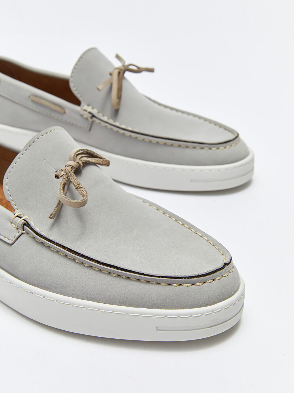 Lace-Up Decorative Stitched Men's Loafer Shoes-2