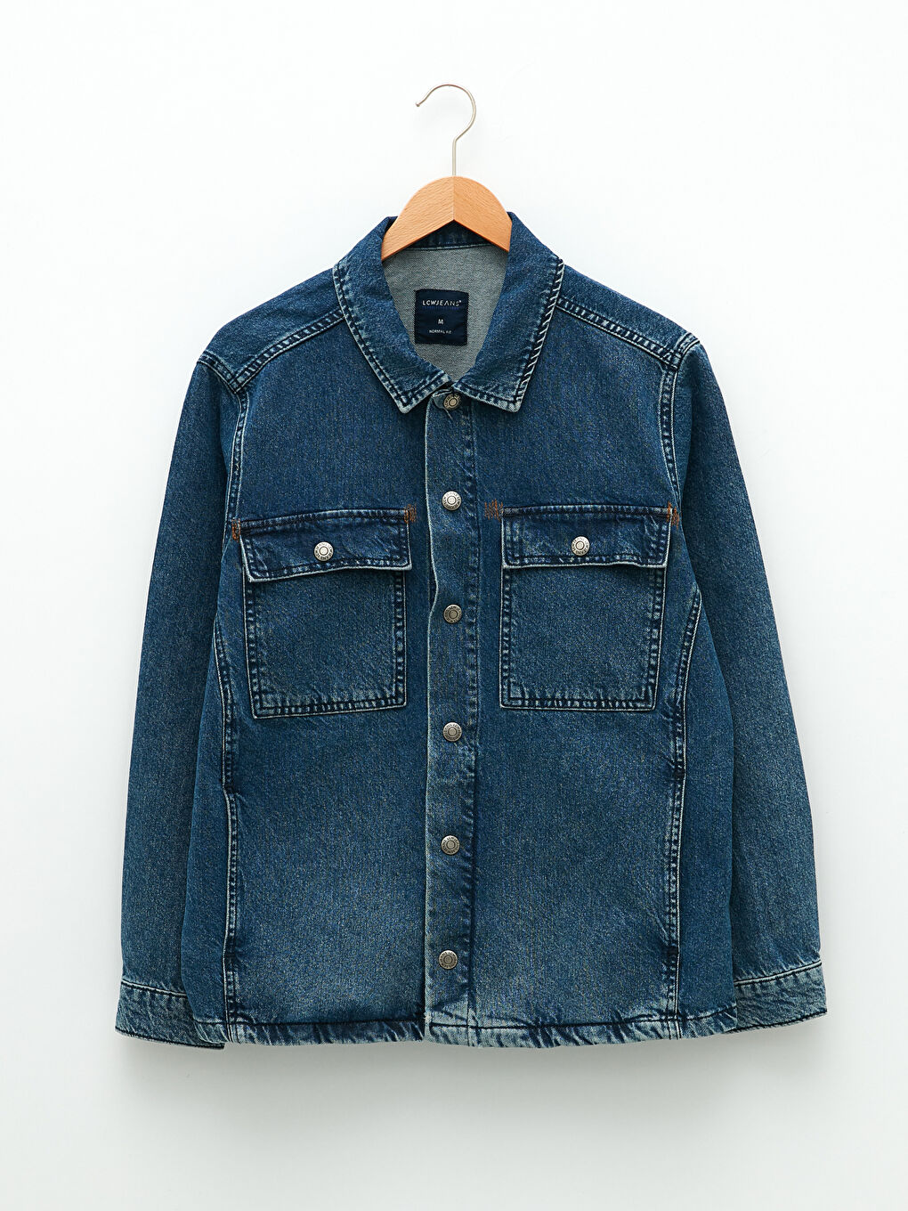 Standard Fit Long Sleeve Men's Jean Jacket-5