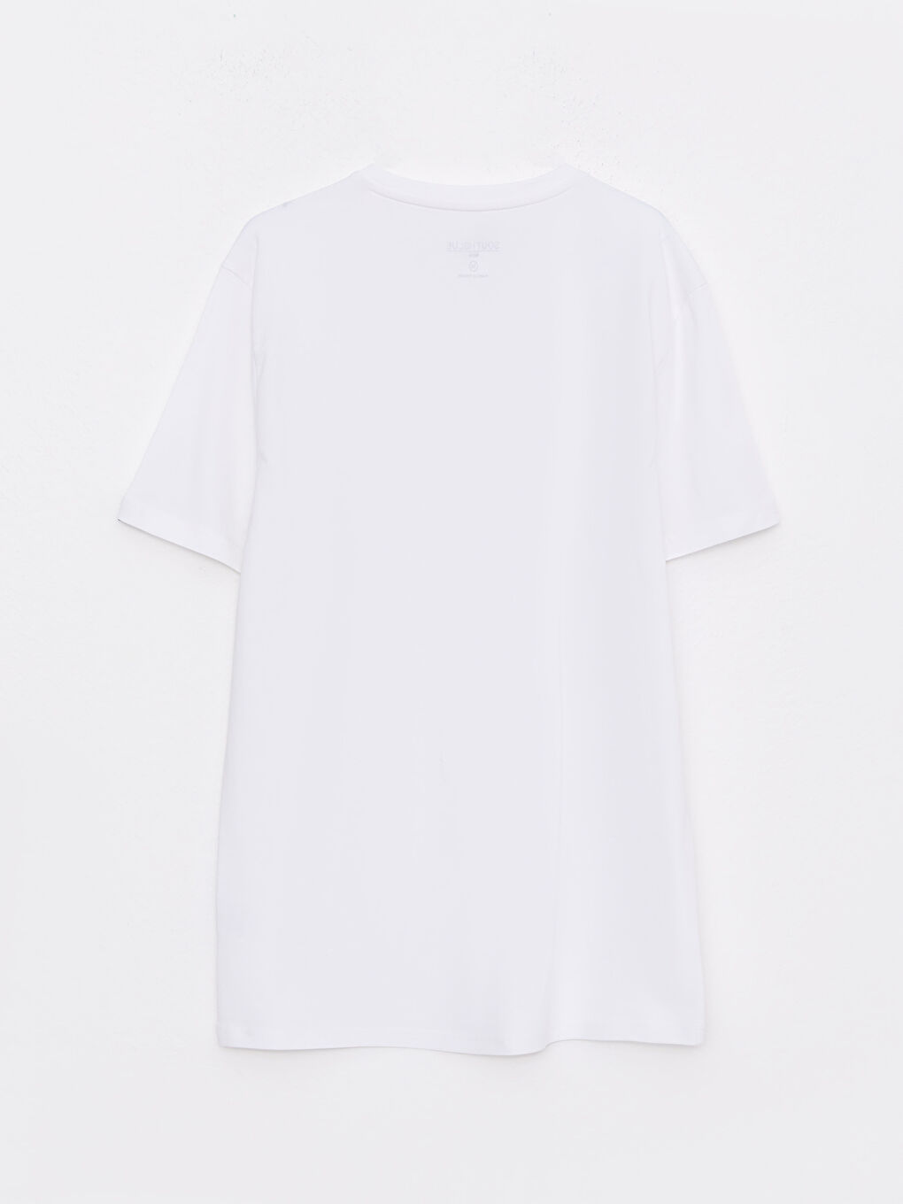 Beyaz V Yaka Kısa Kollu Basic Penye Erkek Tişört-4