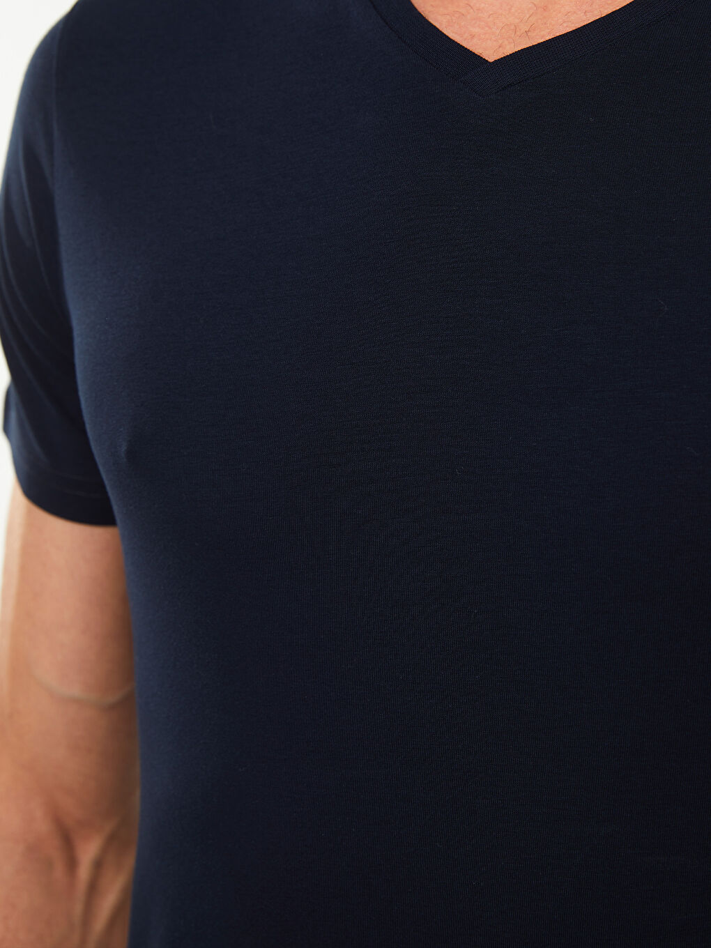 Majica za Muški sa V izrezom, kratki rukav, osnovna, od češljanog pamuka-2