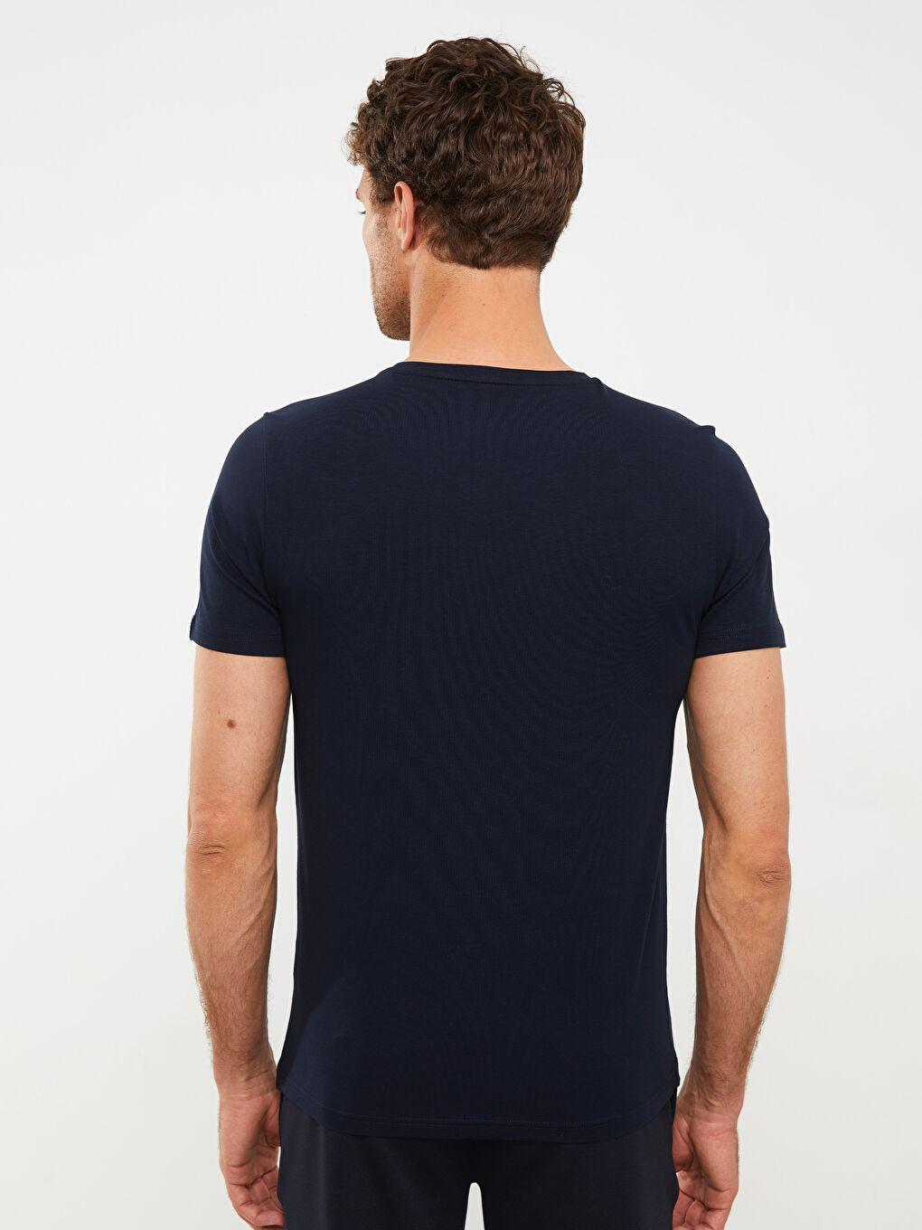 Majica za Muški sa V izrezom, kratki rukav, osnovna, od češljanog pamuka-4