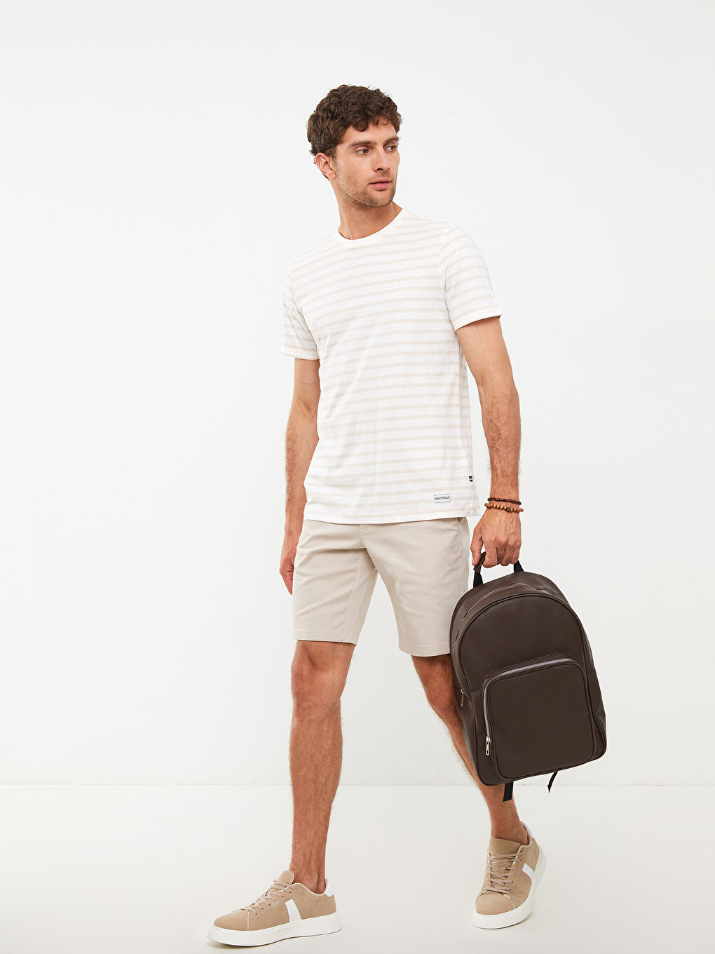 SOUTHBLUE Crew Neck Short Sleeve Striped Jersey Men's T-Shirt -S2J203Z8-LE8