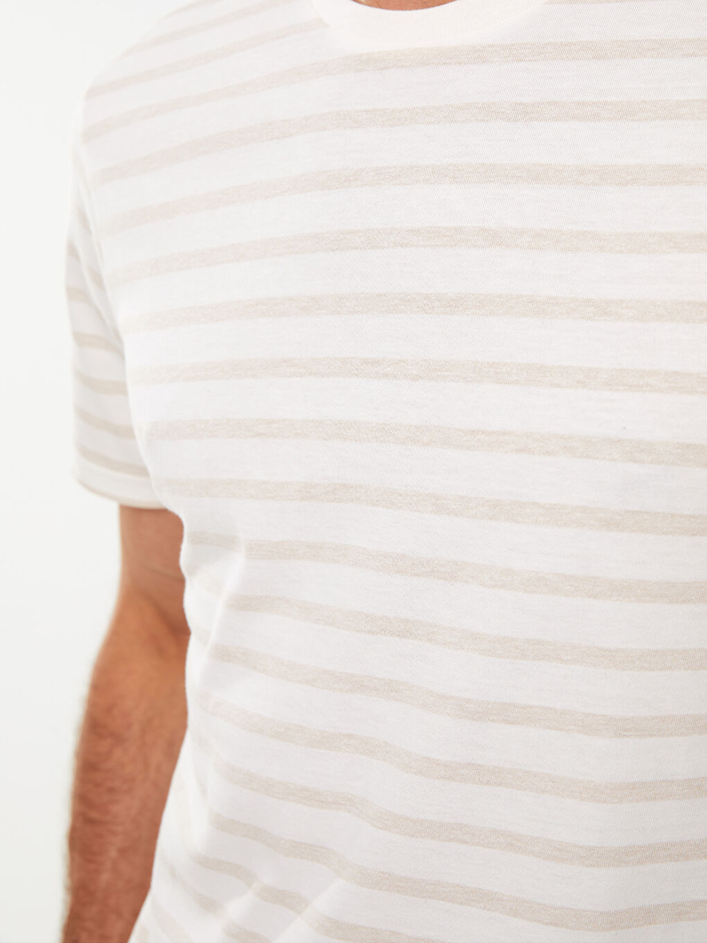 SOUTHBLUE Crew Neck Short Sleeve Striped Jersey Men's T-Shirt -S2J203Z8-LE8