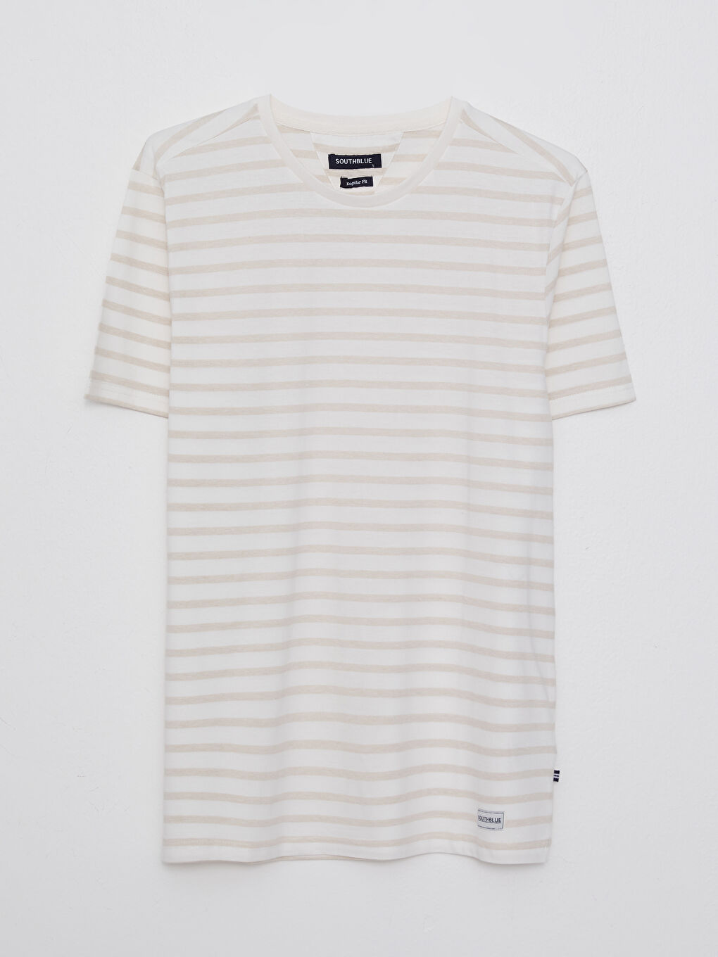 SOUTHBLUE Crew Neck Short Sleeve Striped Jersey Men's T-Shirt -S2J203Z8-LE8