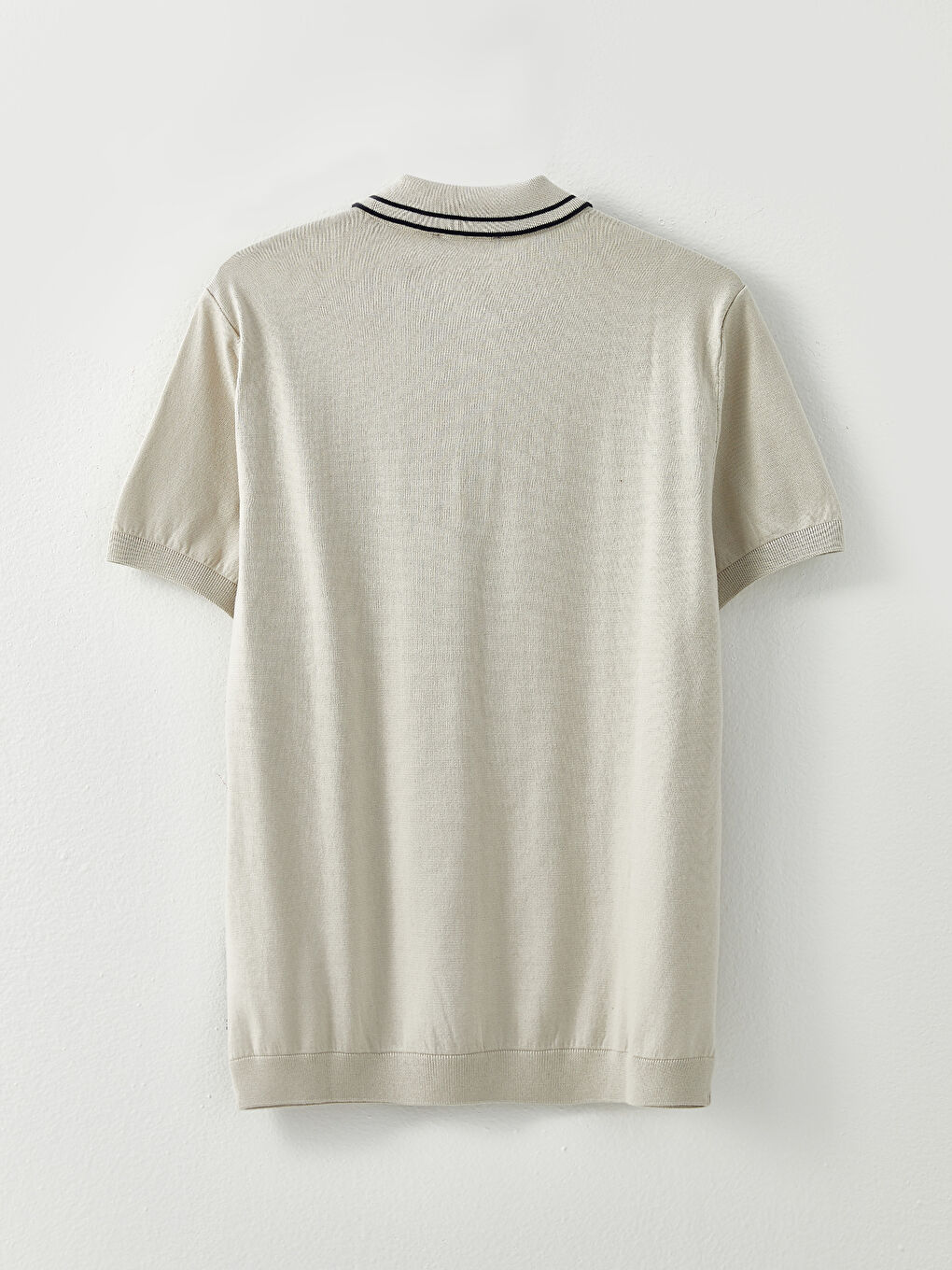 Polo Neck Short Sleeve Men's Knitwear Sweater-6