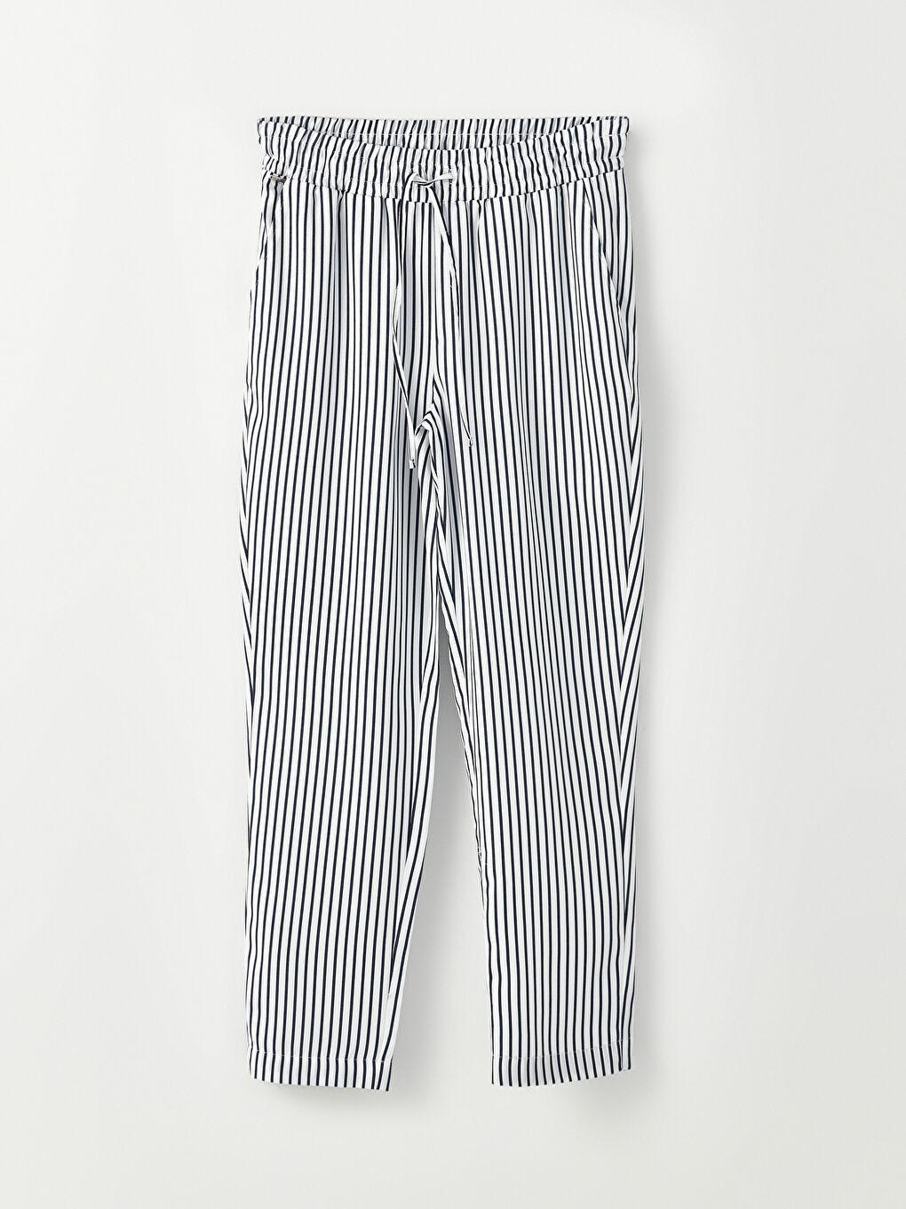 بنطلون مخطط بخصر مرن وبقصة عادية للسيدات-5