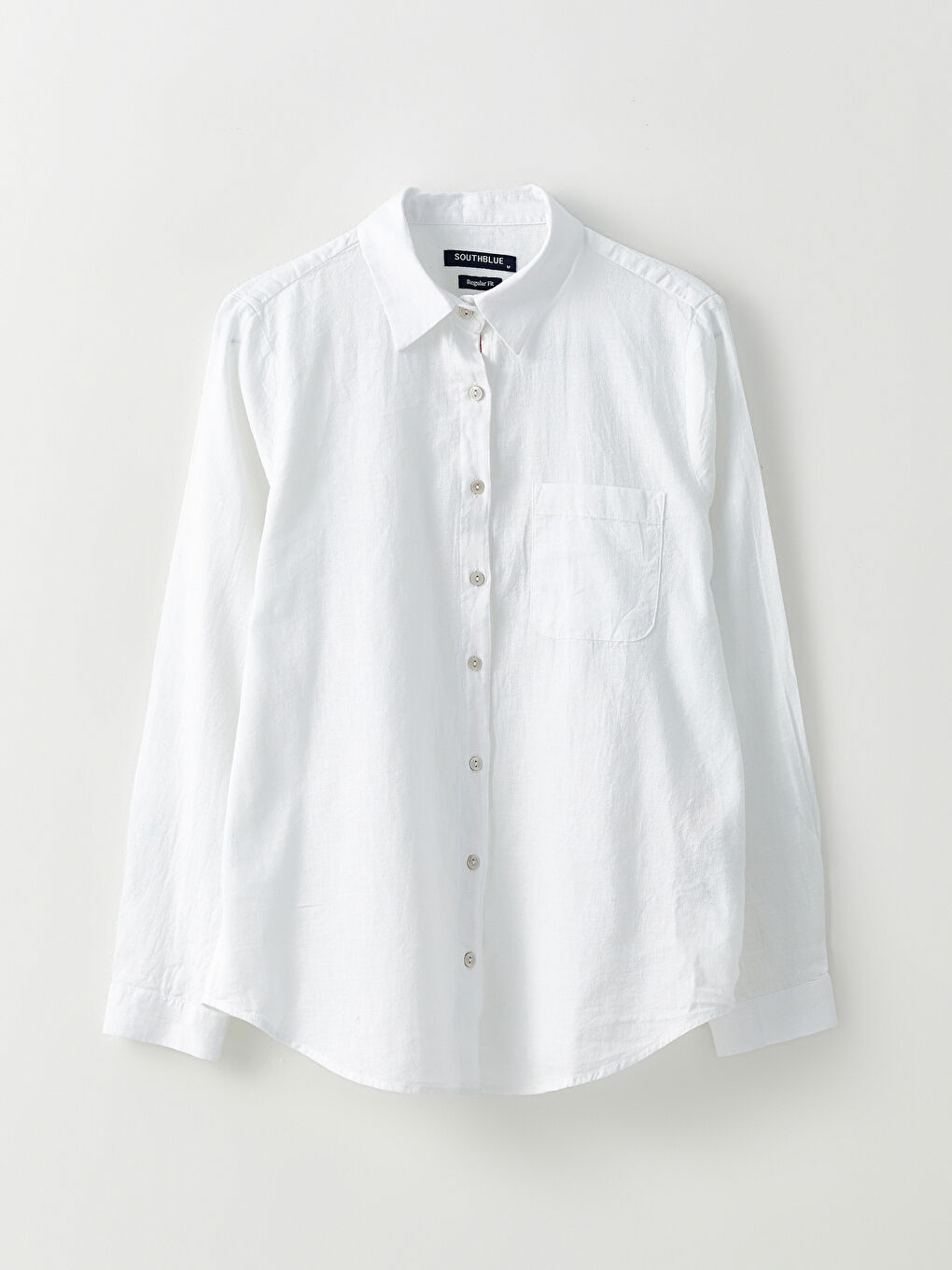 Chemise en Popeline à Boutons, Coupe Régulière, Manches Longues pour Femmes-5