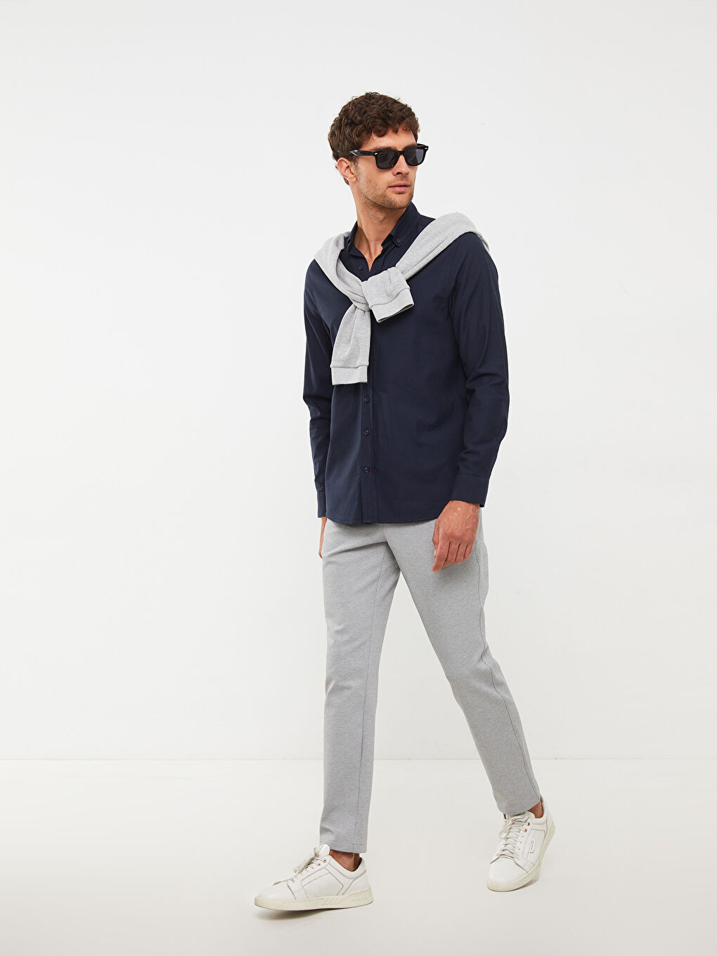 Gri Standart Kalıp Erkek Pantolon-1