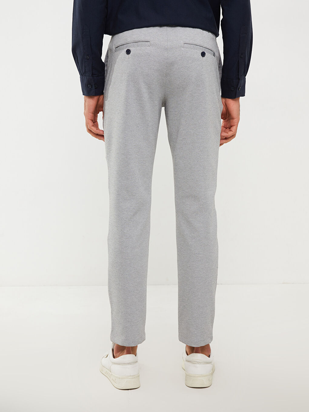 Gri Standart Kalıp Erkek Pantolon-4