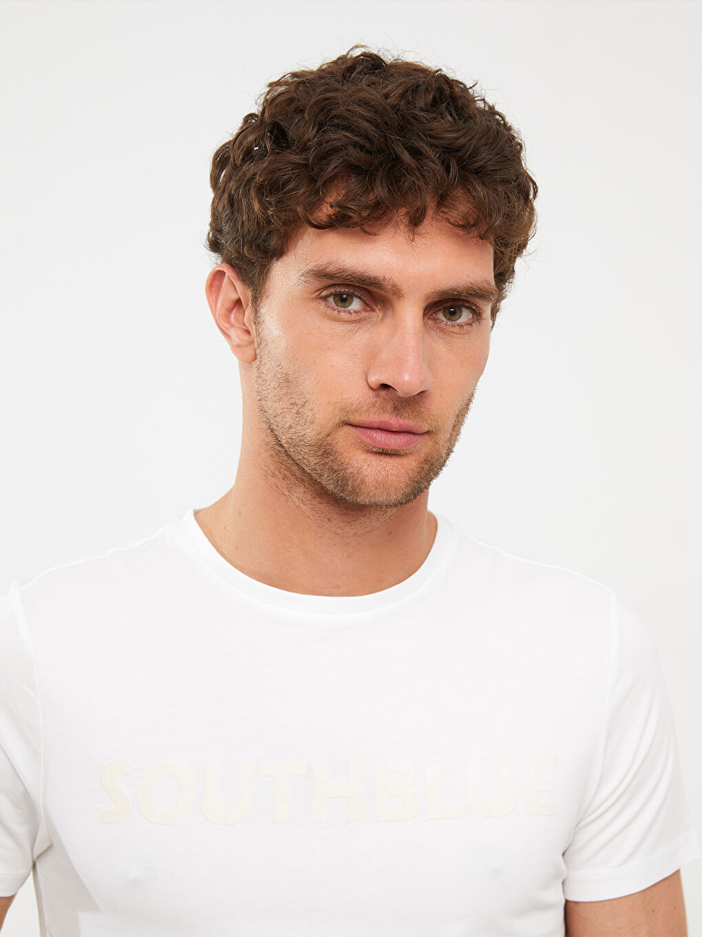 SOUTHBLUE Crew Neck Short Sleeve Printed Combed Cotton Men's T-shirt -S2J218Z8-Q6K