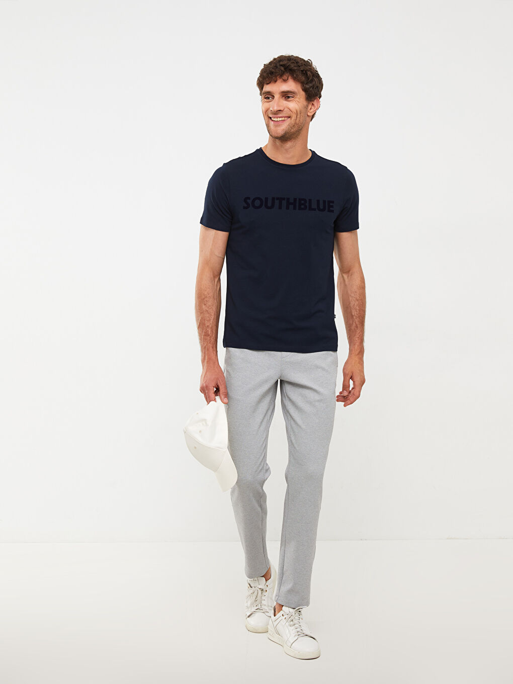 SOUTHBLUE Crew Neck Short Sleeve Printed Combed Cotton Men's T-shirt -S2J218Z8-S9P