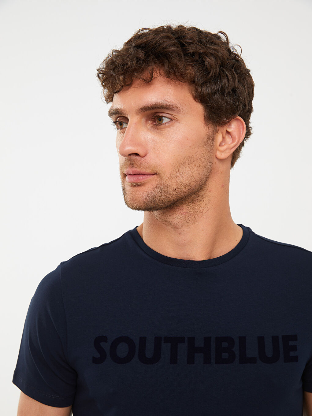 SOUTHBLUE Crew Neck Short Sleeve Printed Combed Cotton Men's T-shirt -S2J218Z8-S9P
