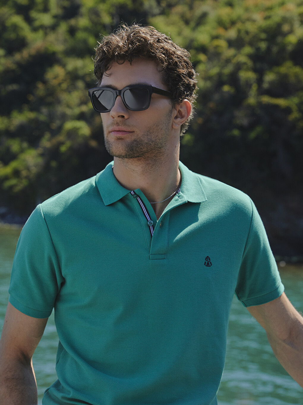 Polo Neck Short Sleeve Men's T-shirt-1