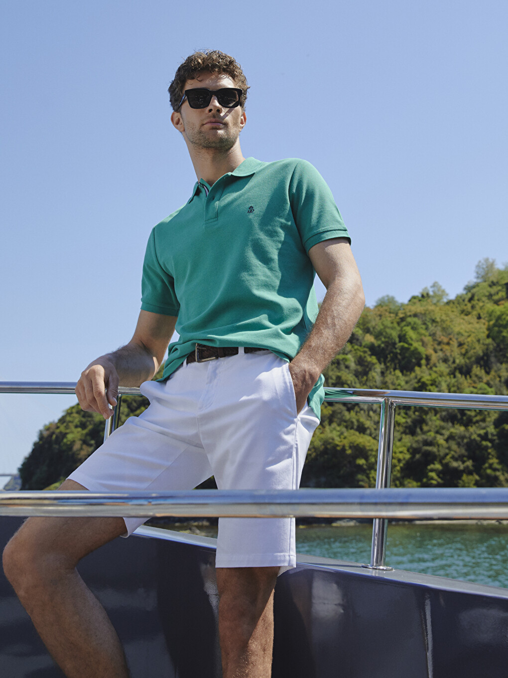 Polo Neck Short Sleeve Men's T-shirt-2