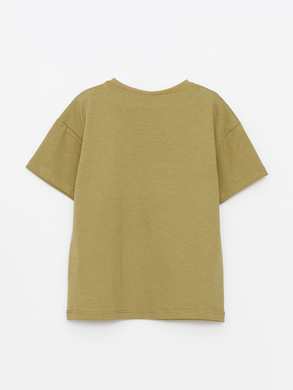 Haki Bisiklet Yaka Kısa Kollu Baskılı Pamuklu Erkek Bebek Tişört ve Pantolon 3'lü Takım-3