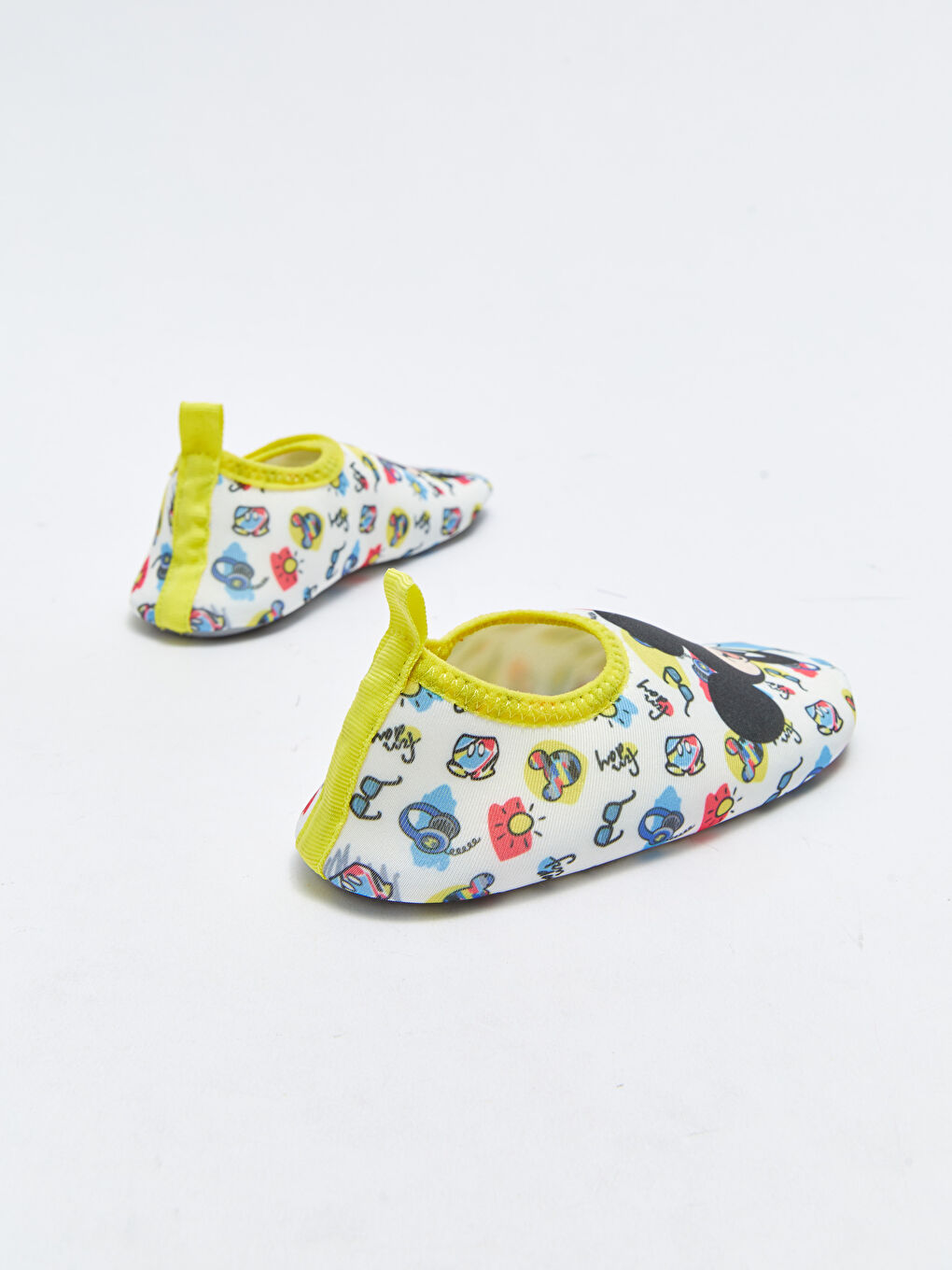 Beyaz Mickey Mouse Lisanslı Erkek Bebek Deniz Ayakkabısı-4