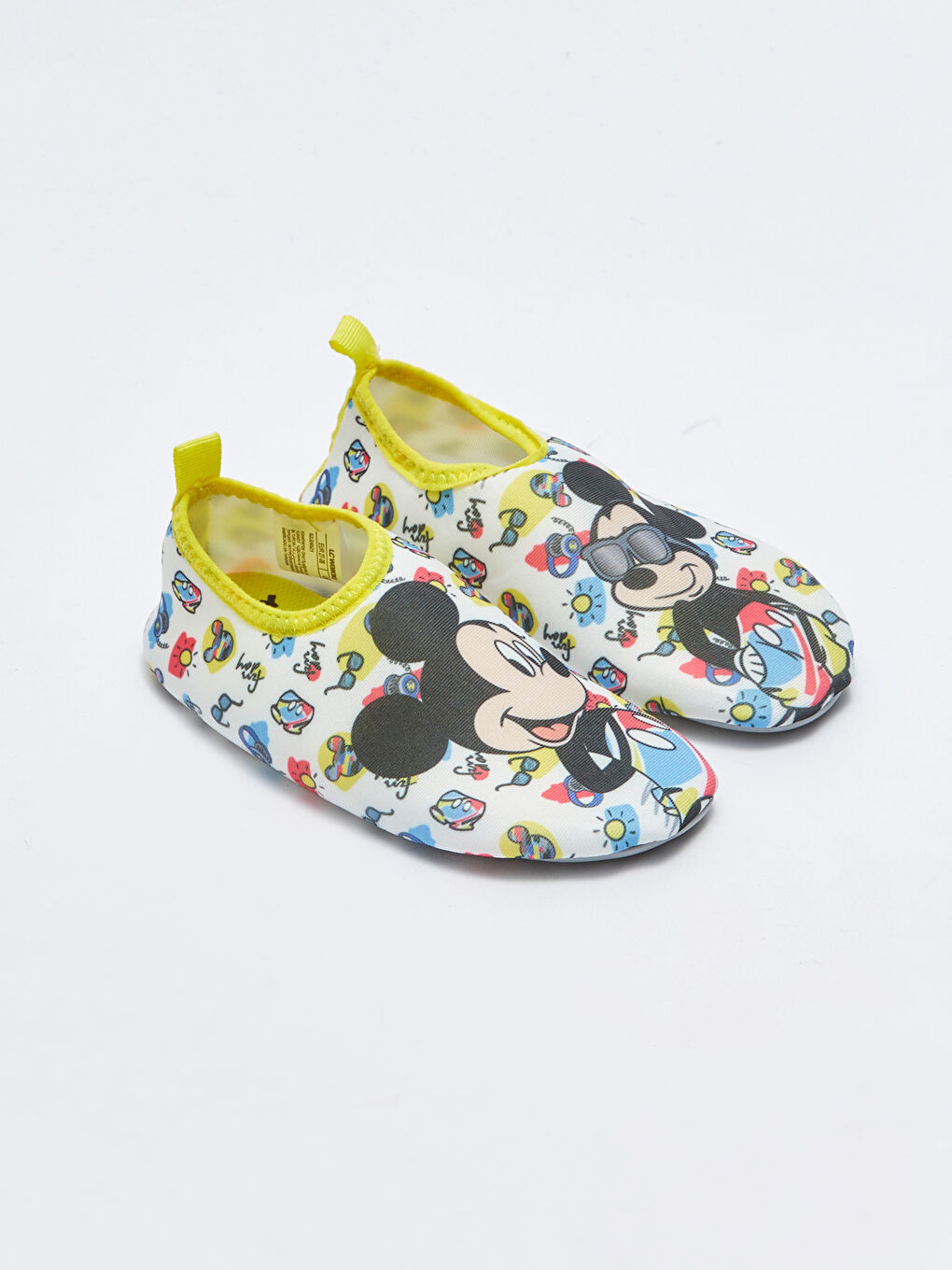 Beyaz Mickey Mouse Lisanslı Erkek Bebek Deniz Ayakkabısı