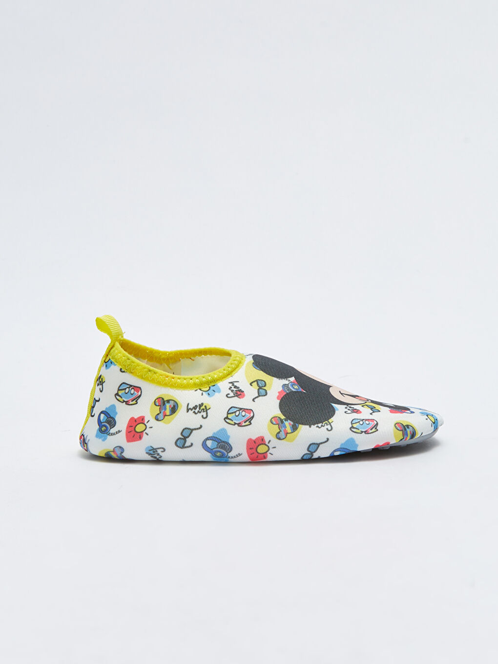 Beyaz Mickey Mouse Lisanslı Erkek Bebek Deniz Ayakkabısı-1