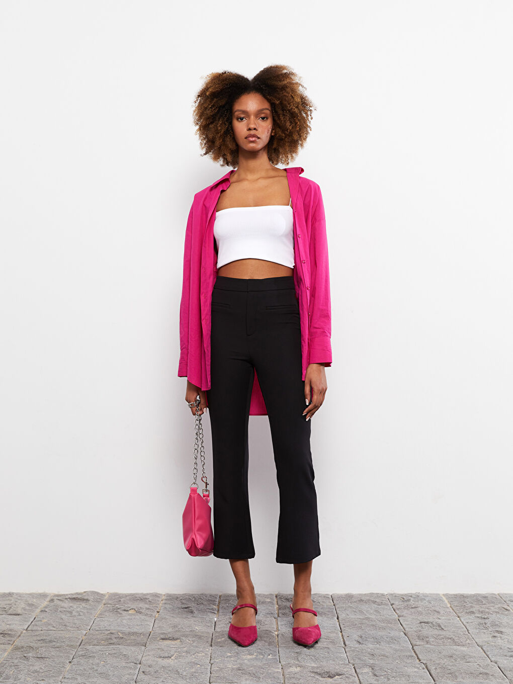 Comfortable Fit Straight Pocket Detailed Women's Trousers-1