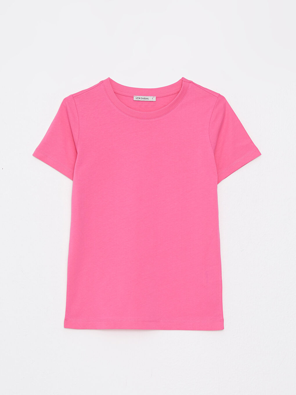 Crew Neck Straight Short Sleeve Cotton Women's T-Shirt-5