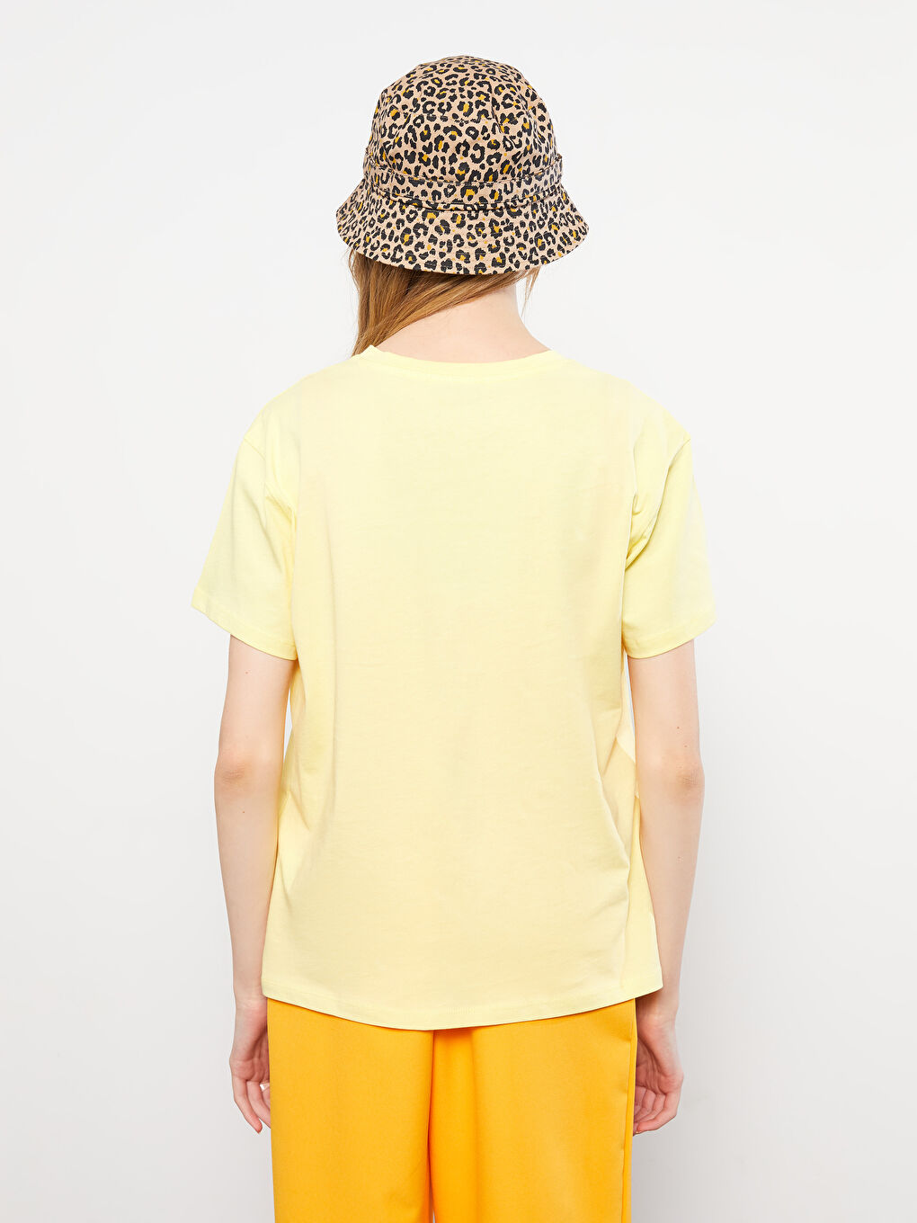 Футболка с круглым вырезом, с принтом, с коротким рукавом, из хлопка, для женщин-4