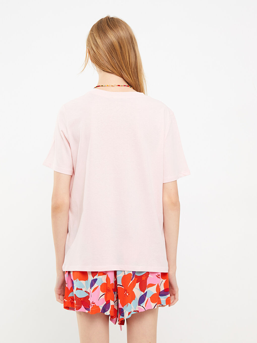 LCW Vision Crew Neck Printed Short Sleeve Cotton Women's T-shirt -S2J269Z8-JH3