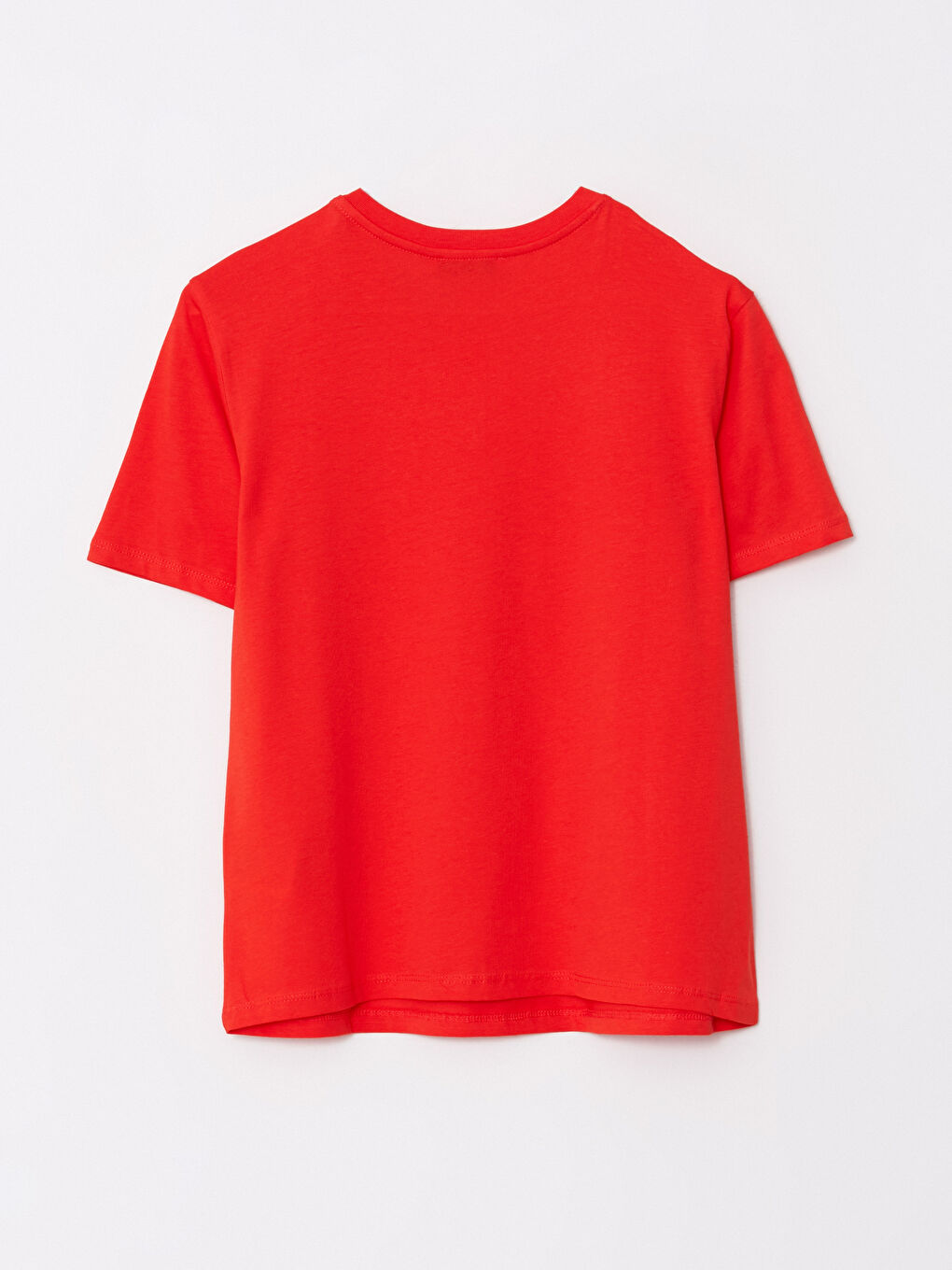 Әйелдерге арналған дөңгелек жағалы әріп принтті қысқа жең трикотаж футболка-5