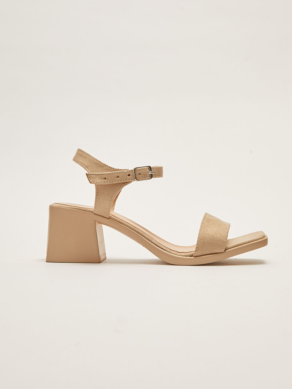 أحذية بكعب عالٍ من جلد الغزال بحزام واحد للسيدات-1