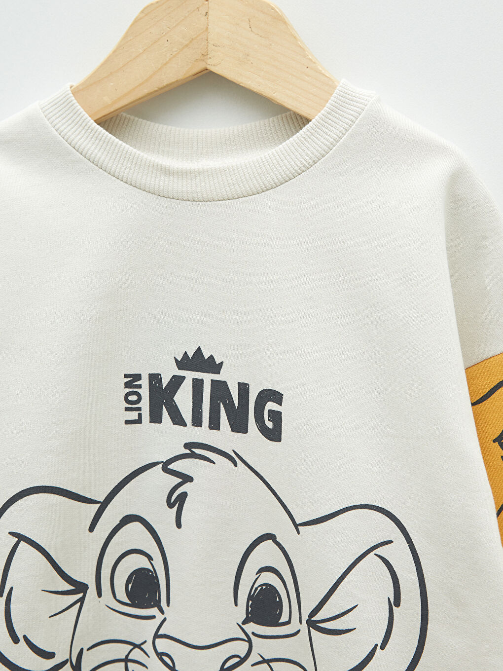 Gri Bisiklet Yaka Aslan Kral Baskılı Uzun Kollu Erkek Bebek Sweatshirt-2