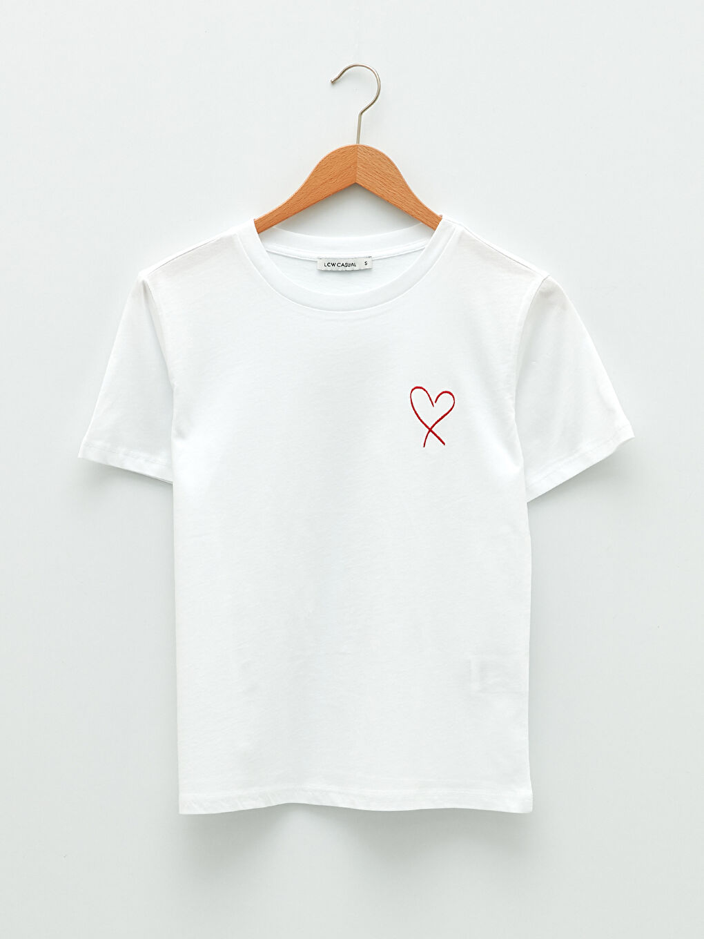 Crew Neck Printed Short Sleeve Cotton Women's T-shirt-6