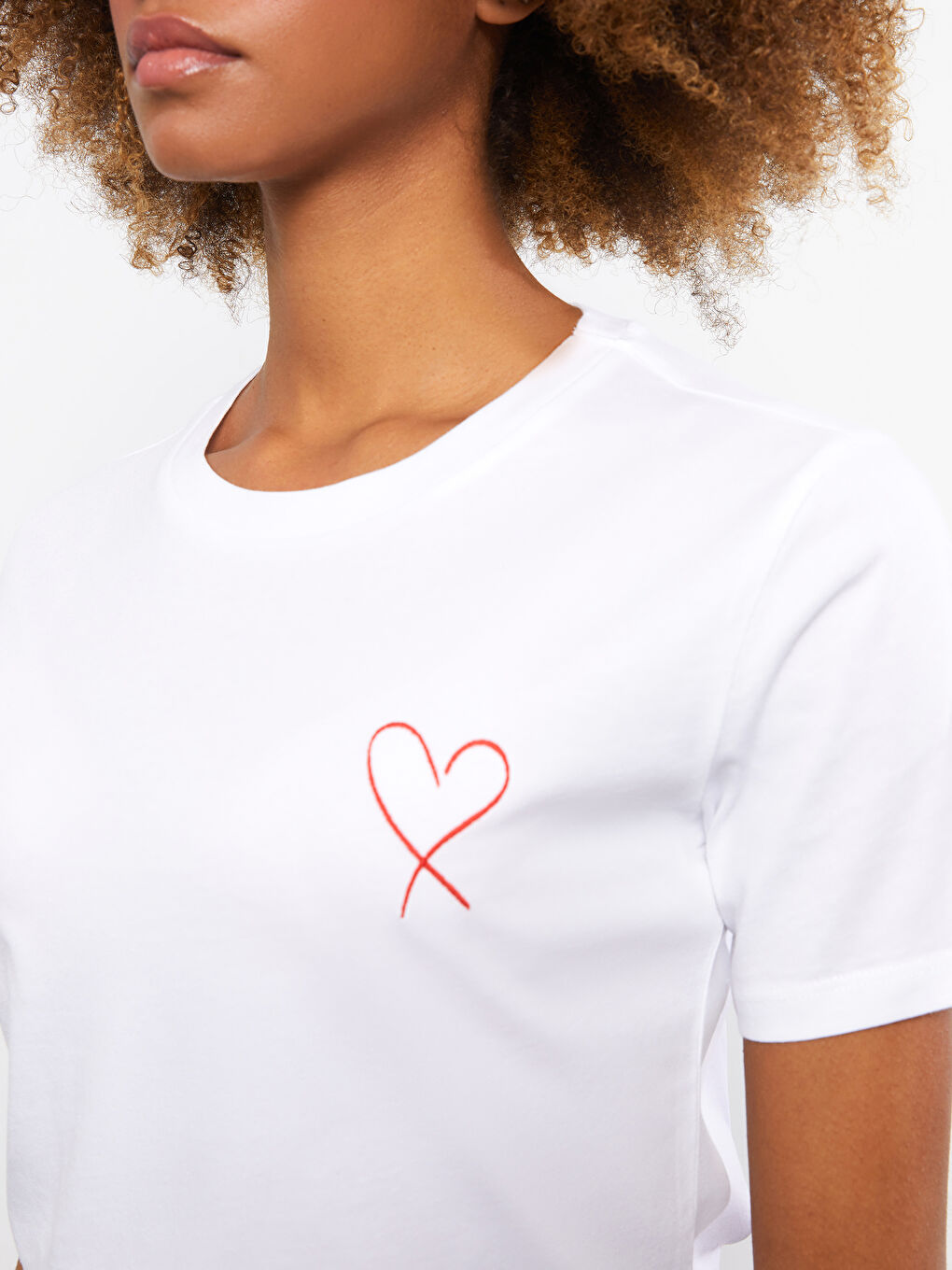 Crew Neck Printed Short Sleeve Cotton Women's T-shirt-4