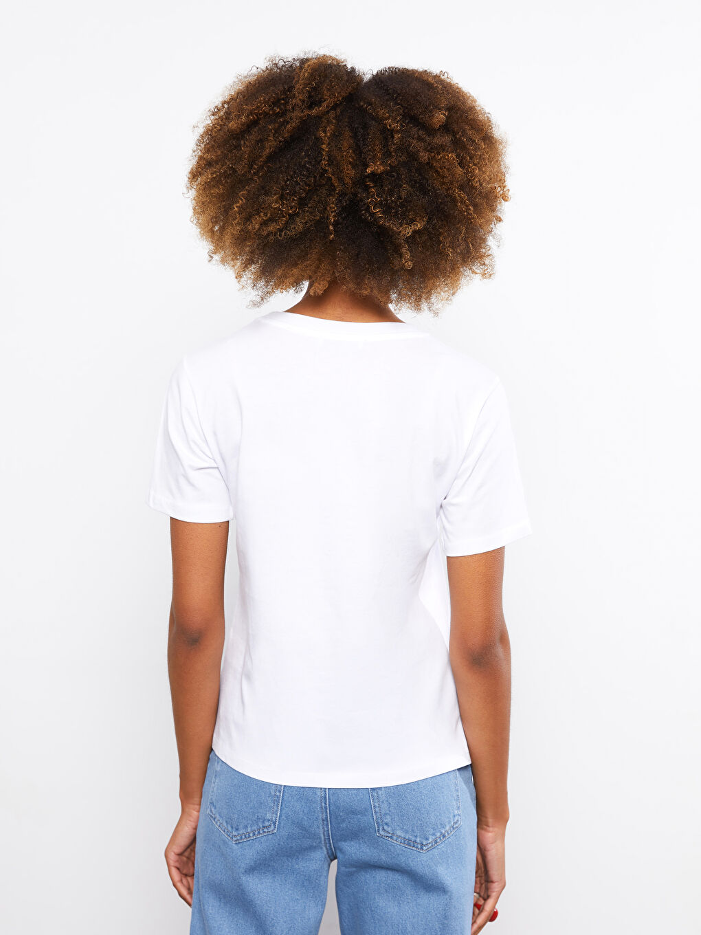 Crew Neck Printed Short Sleeve Cotton Women's T-shirt-5