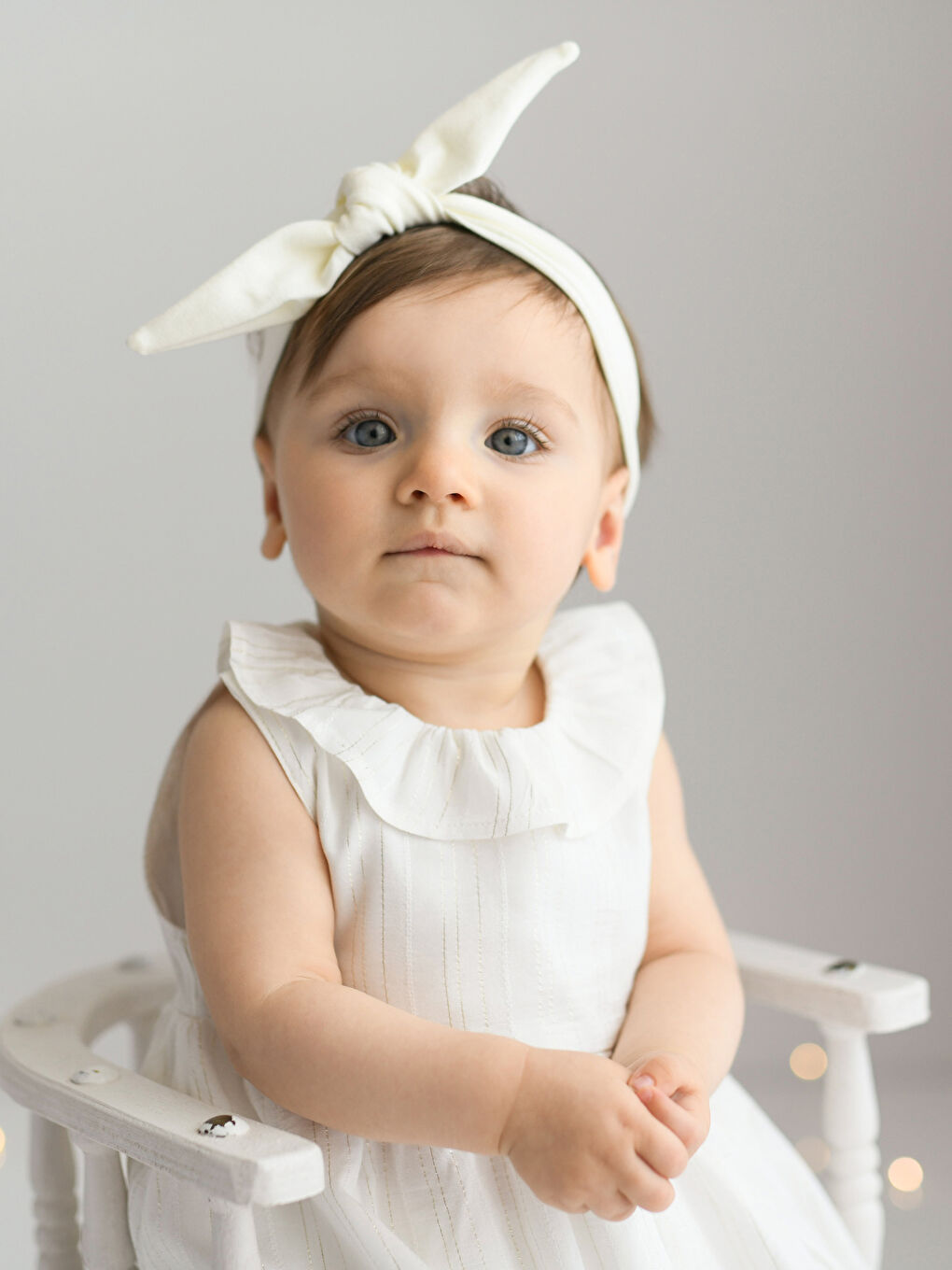 Ekru Bisiklet Yaka Baskılı Kız Bebek Elbise ve Külot 2'li Takım-1